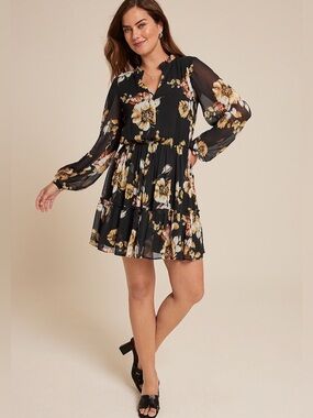 Maurices XXL long sleeve floral mini dress NWT